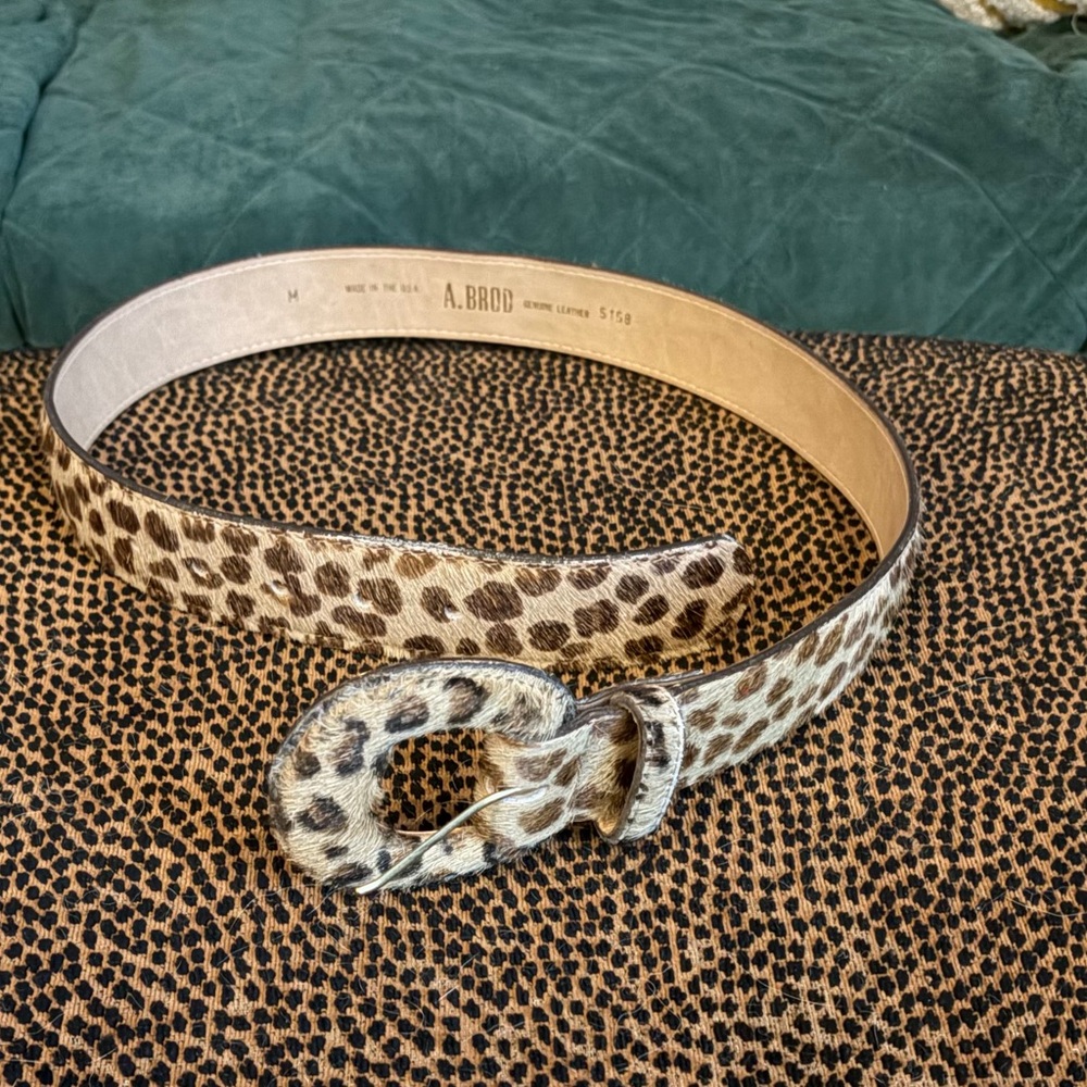 Gorgeous leopard print cowhide leather belt! Purchased at Saks.